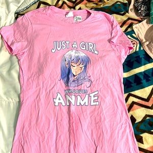 pink anime shirt